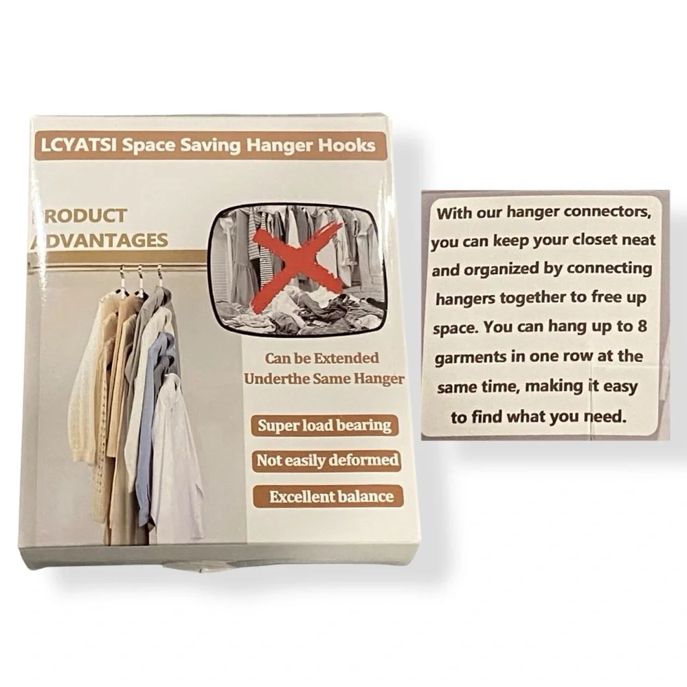 25 pcs Clothes Hanger Connector Hooks Closet Organizer Space Saving Clip
